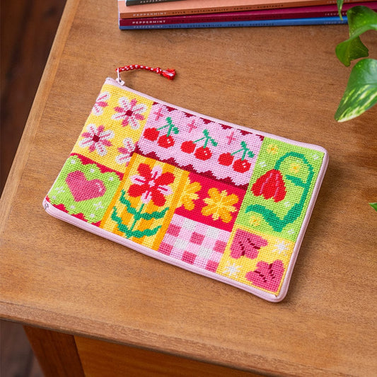 Craft Club Patchwork Party Needlepoint Pouch Kit