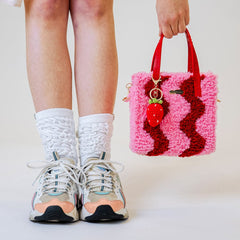 Craft Club Pink and Red Wavey Stitched Tote Bag Kit