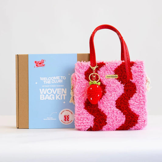 Craft Club Pink and Red Wavey Stitched Tote Bag Kit