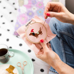 Cotton Clara Christmas Dachshund Cross Stitch Kit