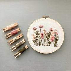 And Other Adventures Embroidery Co Meadow Embroidery Kit - Blush & Olive