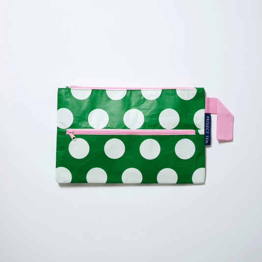 Project Ten Double Zip Project Bag – Polka Dot