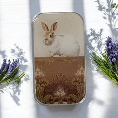 Firefly Notes Sweet White Bunny Notions Tin Needle Case