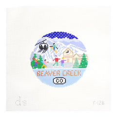 Doolittle Stitchery Beaver Creek Travel Round Needlepoint Canvas