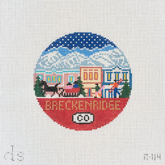 Doolittle Stitchery Breckenridge Travel Round Needlepoint Canvas