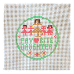 Doolittle Stitchery Favorite Daughter Merit Badge Needlepoint Canvas