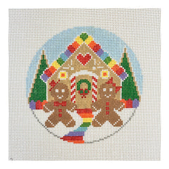 Doolittle Stitchery Gingerbread Round Needlepoint Canvas