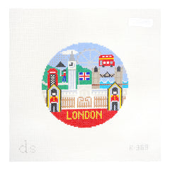 Doolittle Stitchery London Travel Round Needlepoint Canvas