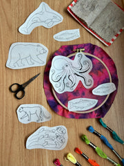 M Creative J Pacific Northwest Animal Embroidery Peel Stick and Stitch Patterns