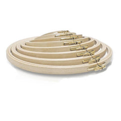 Nurge Beech Wood and Brass Screw Embroidery Hoop 8mm - No. 7 - 11"