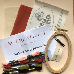 M Creative J Moth and Fern Embroidery Kit