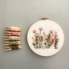And Other Adventures Embroidery Co Meadow Embroidery Kit - Blush & Olive