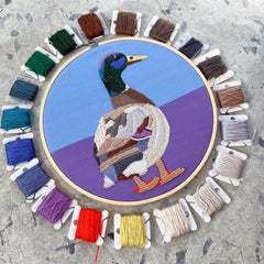 Kate Wyatt Fine Art Mallard Duck Embroidery and Beadwork Kit