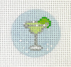 Kate Dickerson Needlepoint Collections Insert - Margarita - on Light Blue Needlepoint Canvas - 1 Round