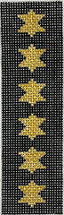 Kate Dickerson Needlepoint Collections Mezuzah Gold Stars of David on Black Needlepoint Canvas