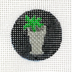Kate Dickerson Needlepoint Collections Insert - Mint Julep - on Black Needlepoint Canvas - 1 Round