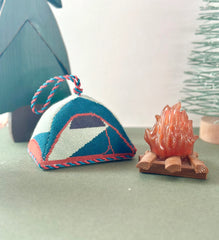 Fire and Iris 3D Tent Needlepoint Canvas