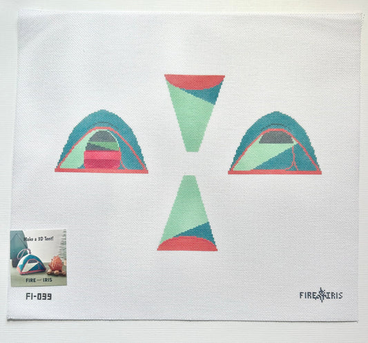 Fire and Iris 3D Tent Needlepoint Canvas