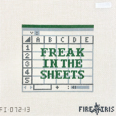 Fire and Iris Freak in the Sheets Needlepoint Canvas