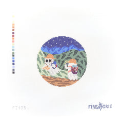 Fire and Iris Hiking Ghosts Needlepoint Canvas