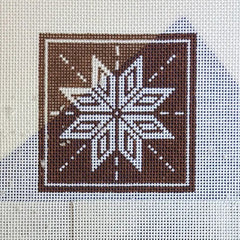 Fire and Iris Outdoor Winter Recreation Sign Coaster - Snowflake Needlepoint Canvas