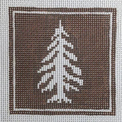 Fire and Iris Outdoor Recreation Sign Coaster - Tree Needlepoint Canvas