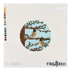 Fire and Iris Rockin' Robin's Needlepoint Canvas Needlepoint Canvas