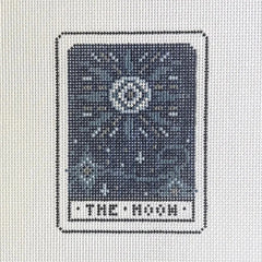 Fire and Iris The Moon Tarot Card Needlepoint Canvas