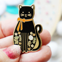 Flamingo Toes Black Cat Needle Minder