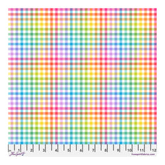 FreeSpirit Fabrics Daughter Earth Rainbow Gingham - White
