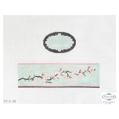 Funda Scully Dogwood Oval Hinged Box Needlepoint Canvas