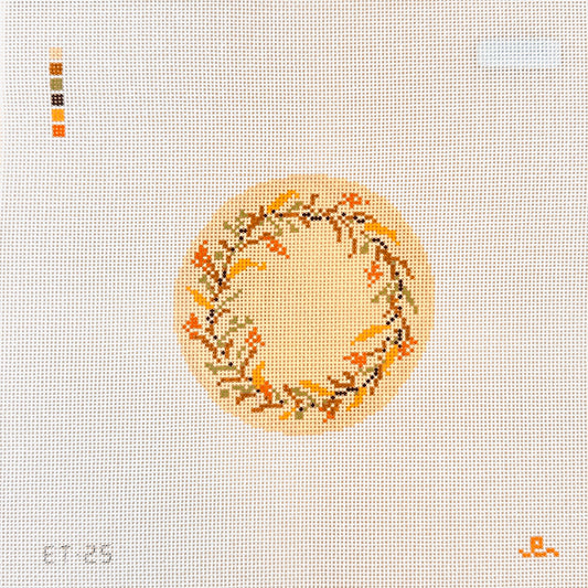 Goodpoint Needlepoint Elizabeth Taylor Autumn Round Needlepoint Canvas