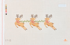 Goodpoint Needlepoint Elizabeth Taylor Santa's Reindeer Needlepoint Canvas