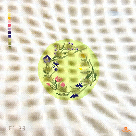 Goodpoint Needlepoint Elizabeth Taylor Spring Round Needlepoint Canvas