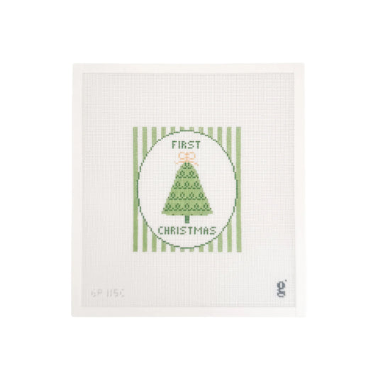 Goodpoint Needlepoint First Christmas Green Needlepoint Canvas