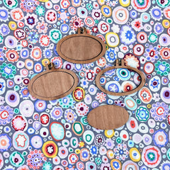 Hudson's Holidays Designs Wide Oval Embroidery Pendant Blanks by Selina Hudson