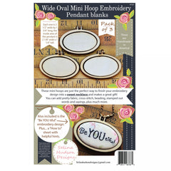 Hudson's Holidays Designs Wide Oval Embroidery Pendant Blanks by Selina Hudson