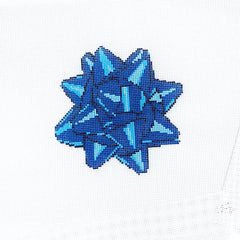 Rachel Barri Holiday Bow - Blue Needlepoint Canvas