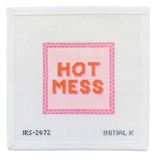 Initial K Studio Hot Mess Coaster Needlepoint Canvas