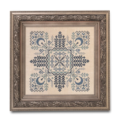 Ink Circles Blue Corn Cross Stitch Pattern