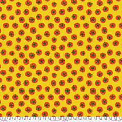 Jane Sassaman Vegetable Patch Tomato Cotton Fabric - Yellow