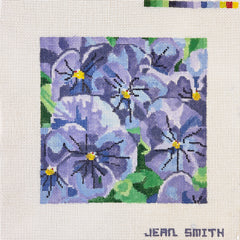 Jean Smith Designs Small True Blue Pansies Needlepoint Canvas
