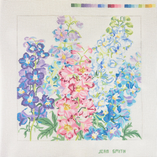 Jean Smith Designs Summer Delphiniums Needlepoint Canvas
