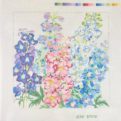 Jean Smith Designs Summer Delphiniums Needlepoint Canvas