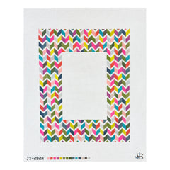 Jeni Sandberg Needlepoint Chevron Stripe Picture Frame Needlepoint Canvas