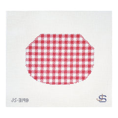 Jeni Sandberg Needlepoint Gingham Kiss Lock Bag Needlepoint Canvas - Red