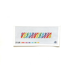 Jeni Sandberg Needlepoint L Letter Key Fob Needlepoint Canvas - Rainbow