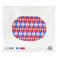 Jeni Sandberg Needlepoint Teardrop Kiss Lock Bag Needlepoint Canvas - Bright