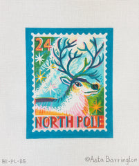 Kate Dickerson Needlepoint Collections Asta Barrington North Pole Reindeer Stamp Needlepoint Canvas