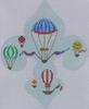 Kate Dickerson Needlepoint Collections Mini Fleur-de-Lys Parisian Balloons Over Paris Needlepoint Canvas
